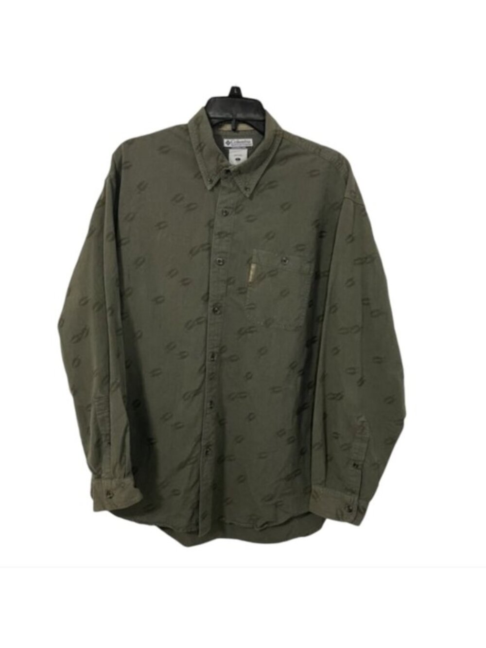 COLUMBIA Button Down w/ Deer Track Hoof Print! Size XL - EUC!